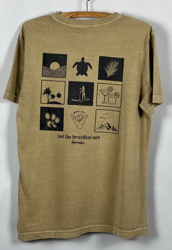 camiseta quadros estonada areia